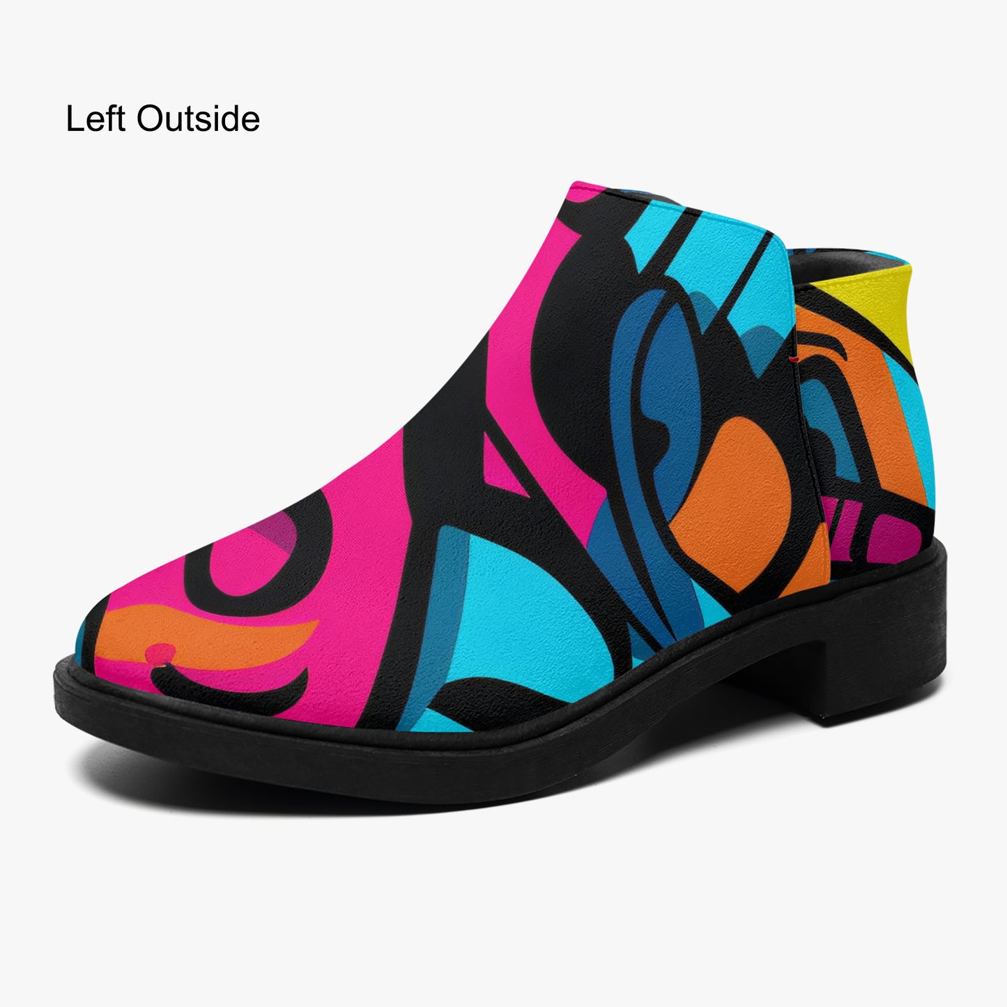 Colorful Graffiti v3 elegante Reißverschluss-Stiefeletten Stiefeletten JLR Design