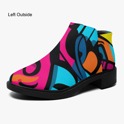 Colorful Graffiti v3 elegante Reißverschluss-Stiefeletten Stiefeletten JLR Design