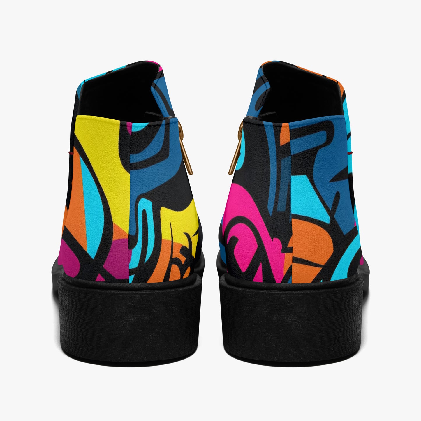 Colorful Graffiti v3 elegante Reißverschluss-Stiefeletten Stiefeletten JLR Design