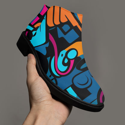 Colorful Graffiti v3 elegante Reißverschluss-Stiefeletten Stiefeletten JLR Design