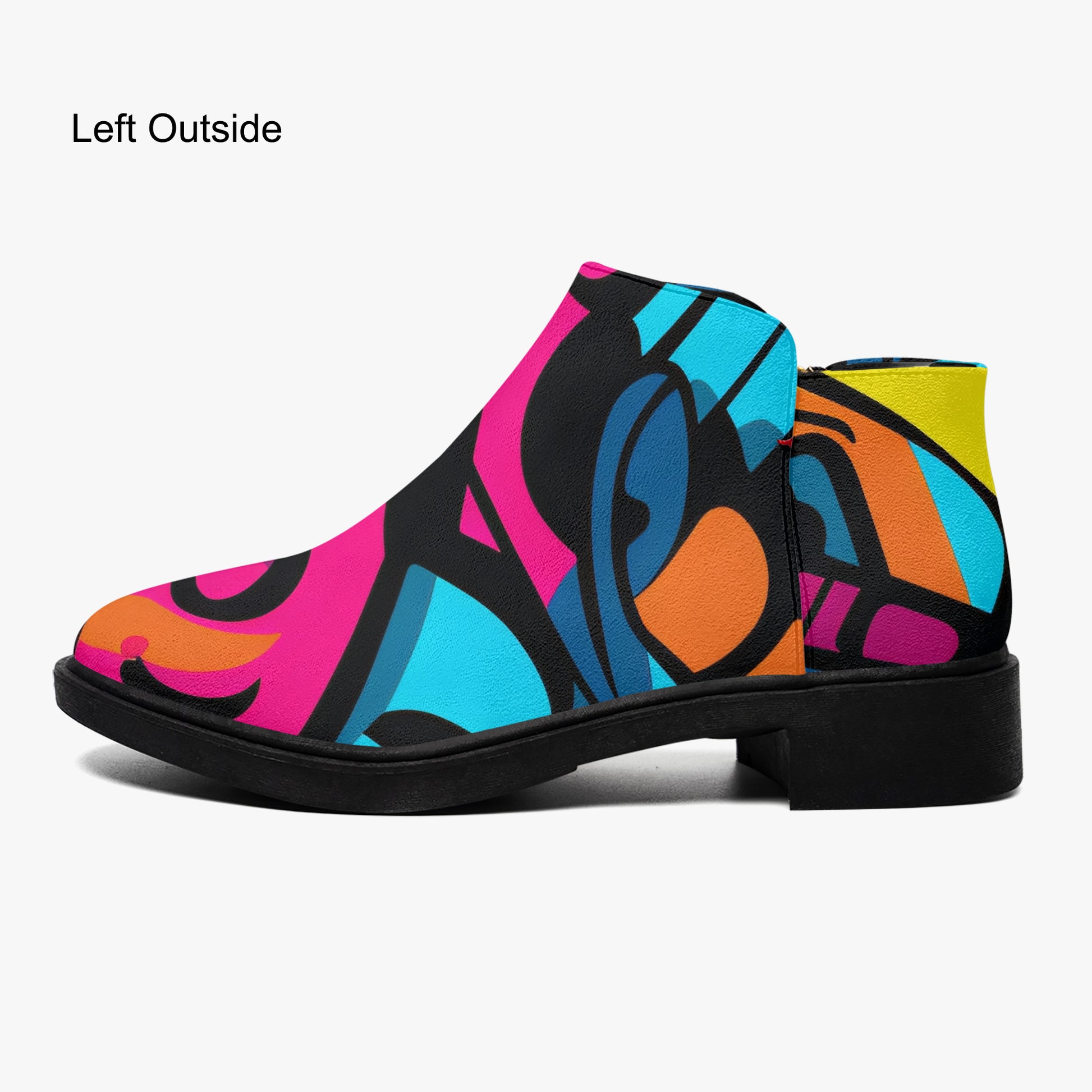 Colorful Graffiti v3 elegante Reißverschluss-Stiefeletten Stiefeletten JLR Design