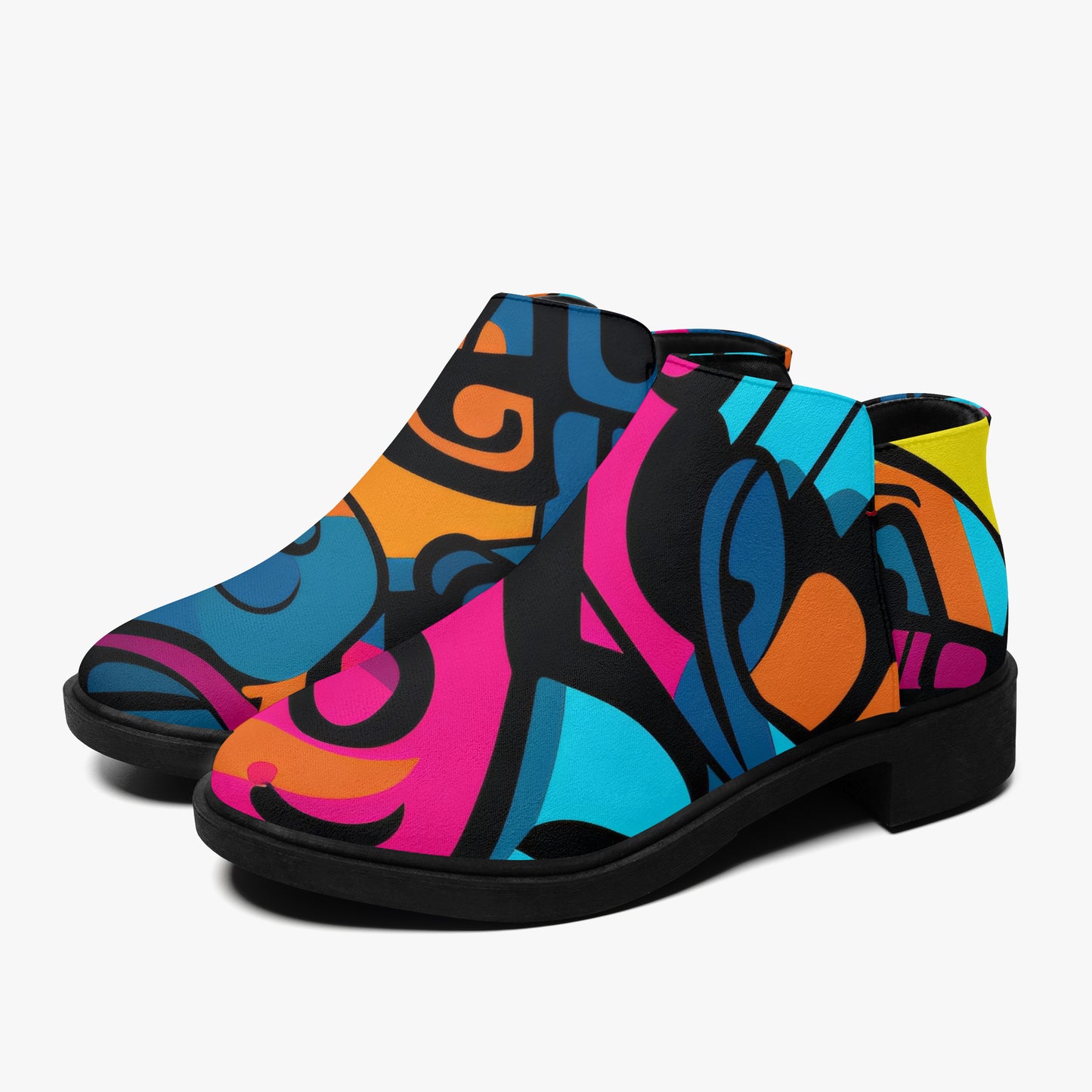 Colorful Graffiti v3 elegante Reißverschluss-Stiefeletten Stiefeletten JLR Design