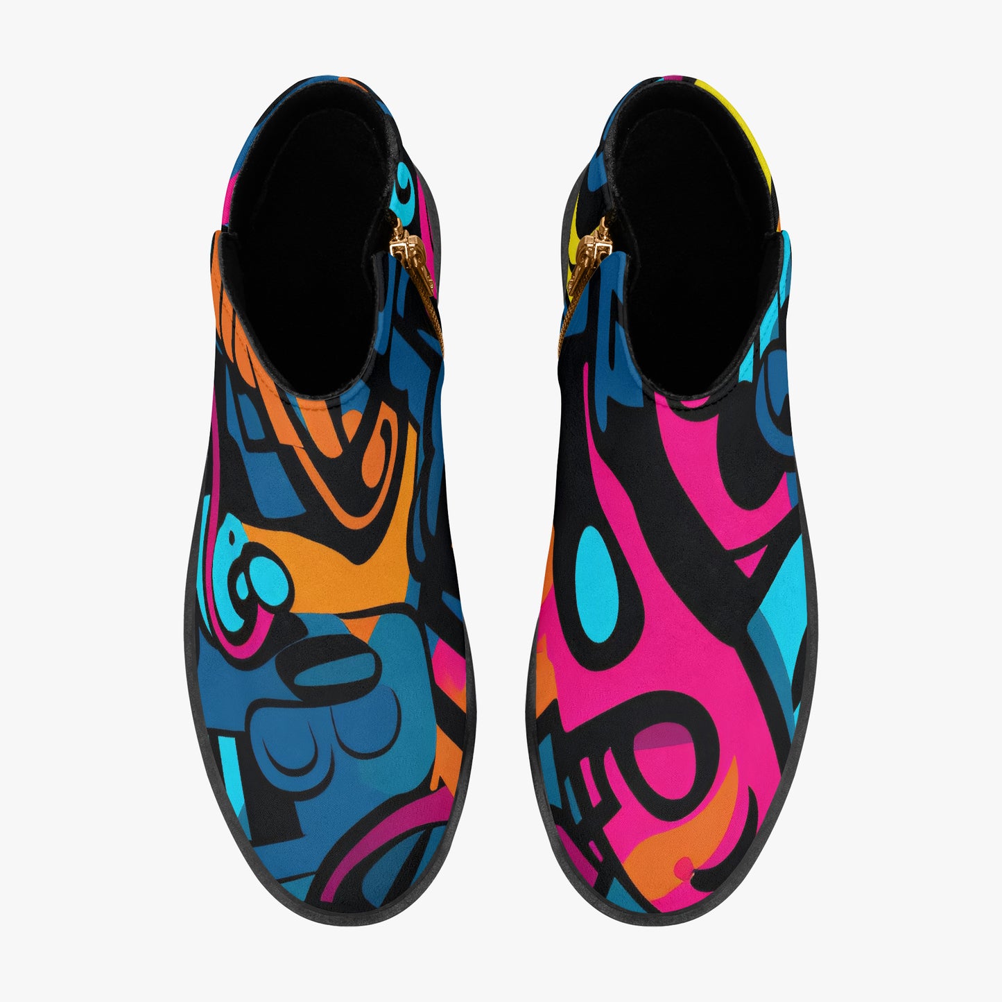Colorful Graffiti v3 elegante Reißverschluss-Stiefeletten Stiefeletten JLR Design