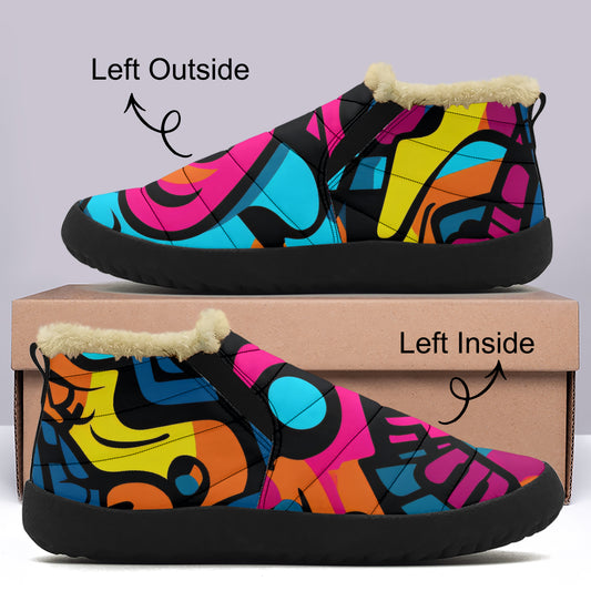 Colorful Graffiti v3 Faux Fur Slipper Slipper JLR Design