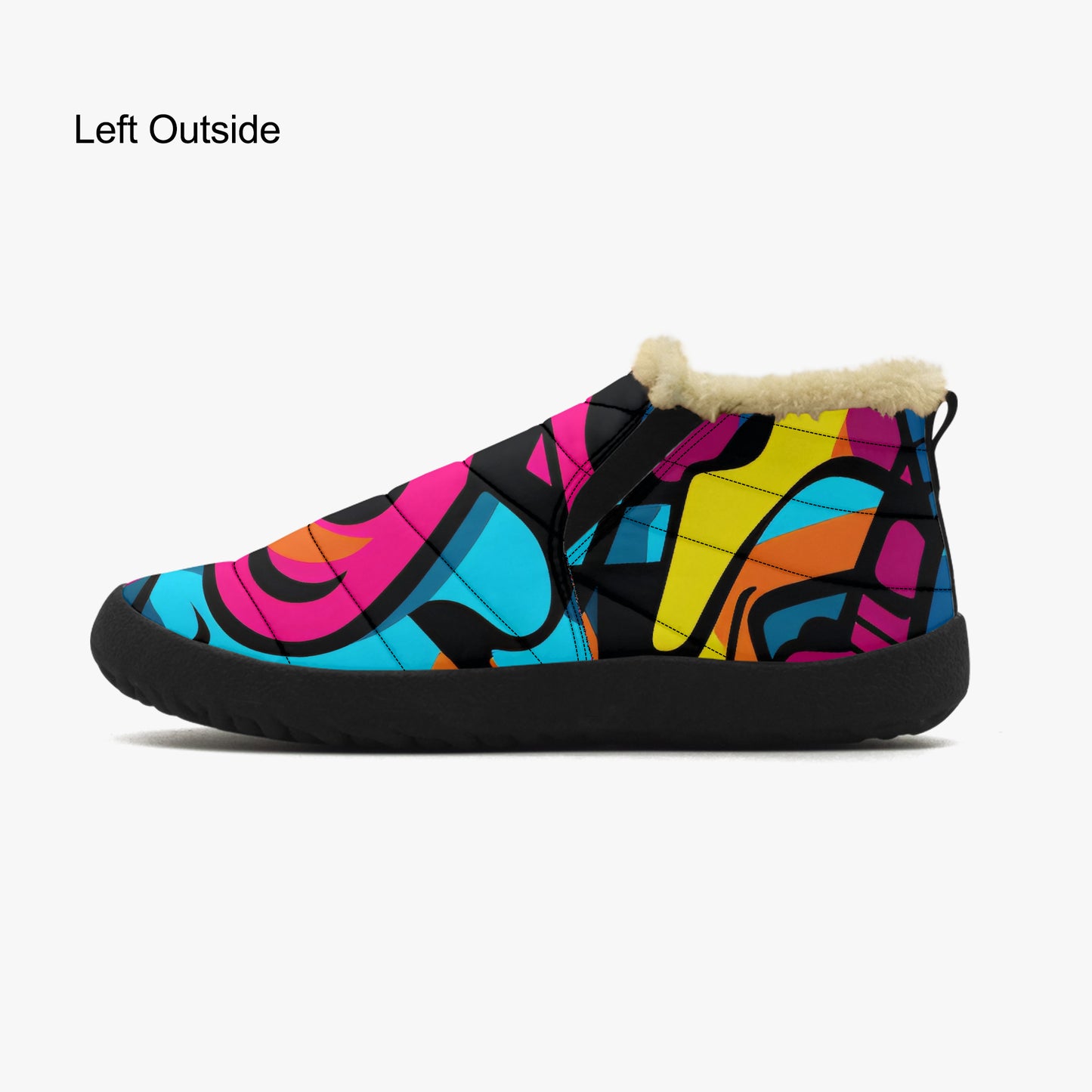 Colorful Graffiti v3 Faux Fur Slipper Slipper JLR Design