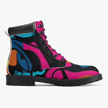 Colorful Graffiti v3 Leder Boots | Stylische und Warme Winterstiefel Boots JLR Design