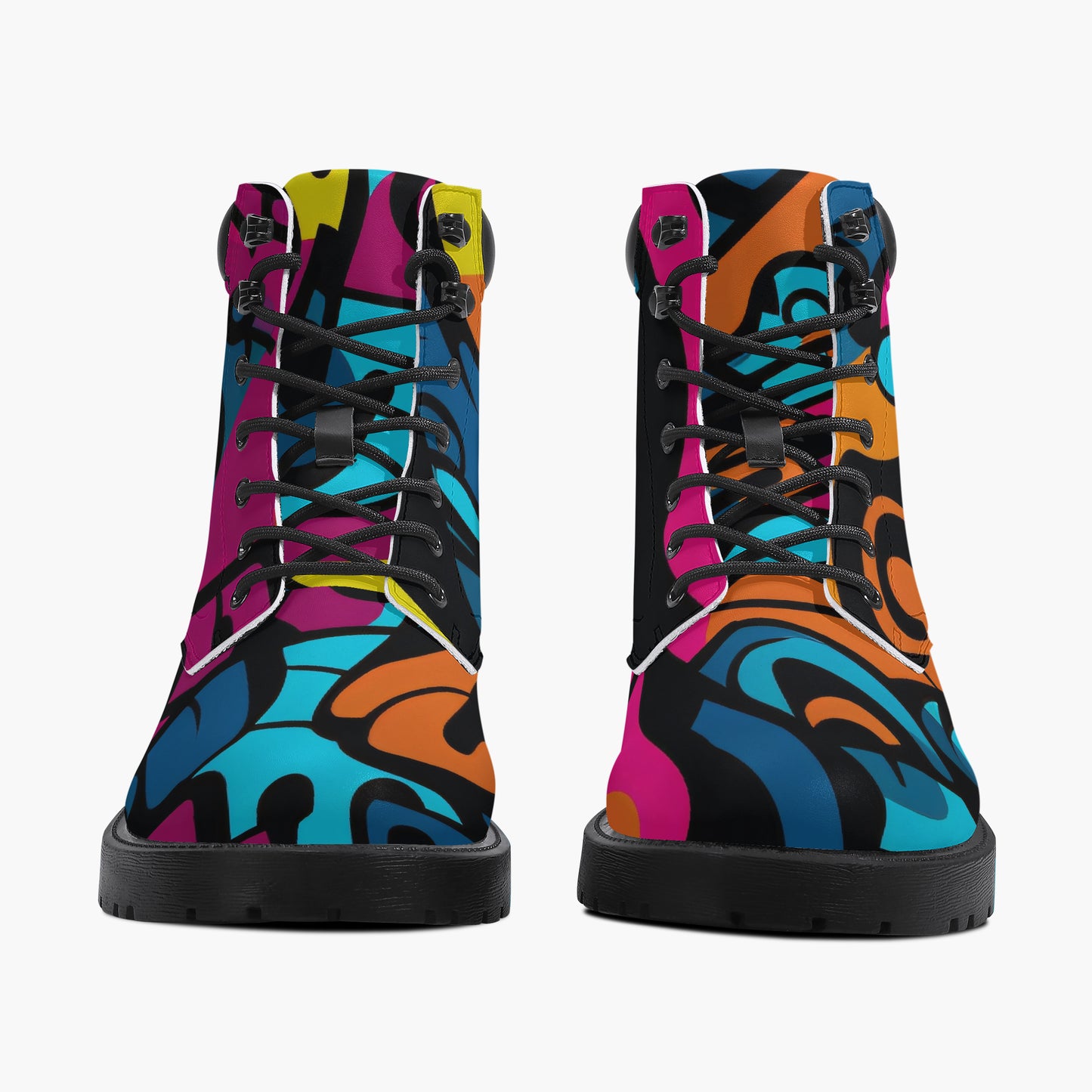 Colorful Graffiti v3 Leder Boots | Stylische und Warme Winterstiefel Boots JLR Design