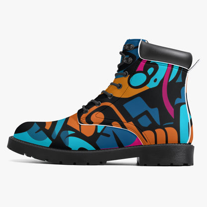 Colorful Graffiti v3 Leder Boots | Stylische und Warme Winterstiefel Boots JLR Design