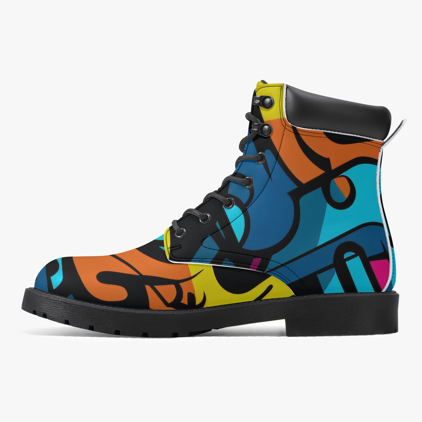 Colorful Graffiti v3 Leder Boots | Stylische und Warme Winterstiefel Boots JLR Design