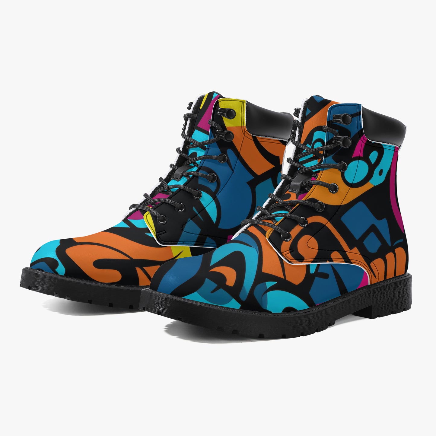 Colorful Graffiti v3 Leder Boots | Stylische und Warme Winterstiefel Boots JLR Design