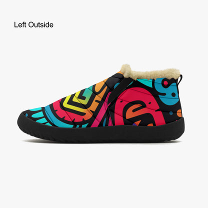 Colorful Graffiti v4 Faux Fur Slipper Slipper JLR Design