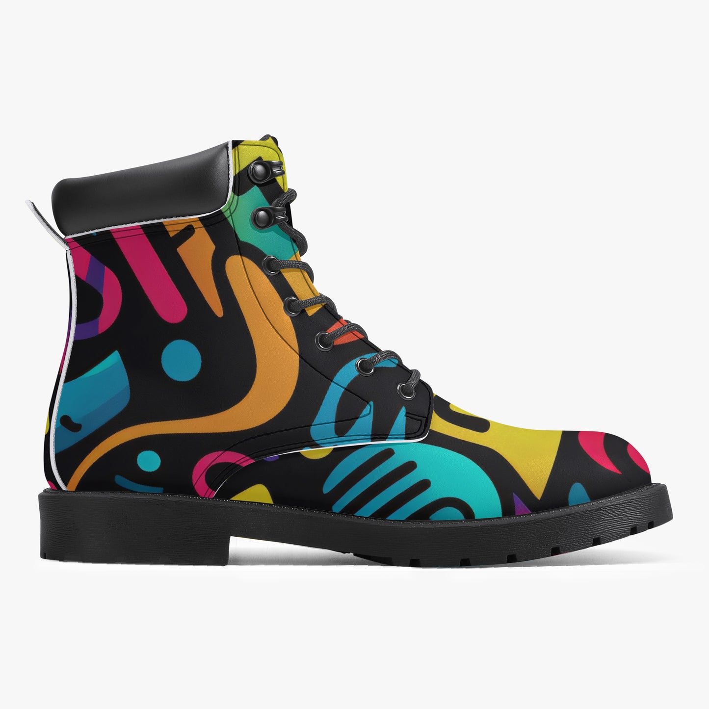 Colorful Graffiti v4 Leder Boots | Stylische und Warme Winterstiefel Boots JLR Design