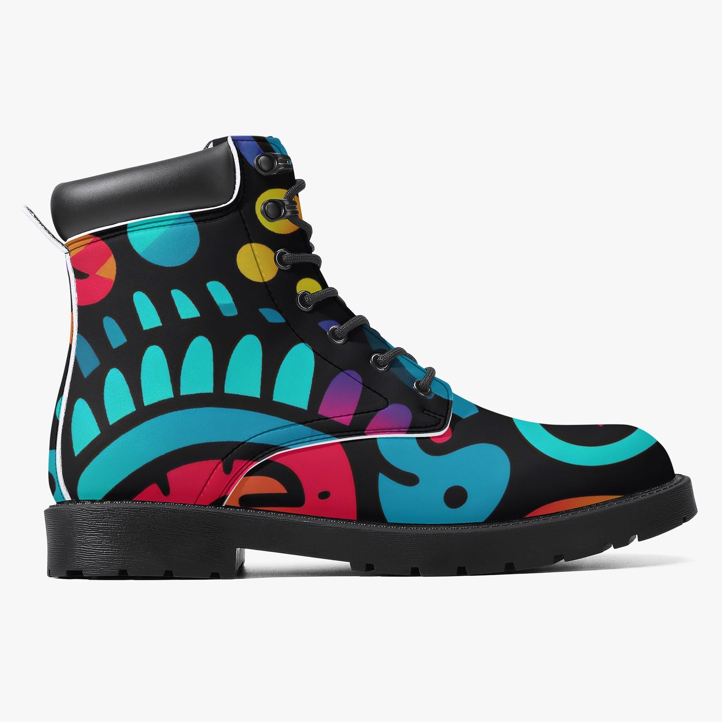 Colorful Graffiti v4 Leder Boots | Stylische und Warme Winterstiefel Boots JLR Design
