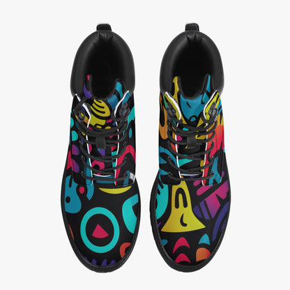 Colorful Graffiti v4 Leder Boots | Stylische und Warme Winterstiefel Boots JLR Design