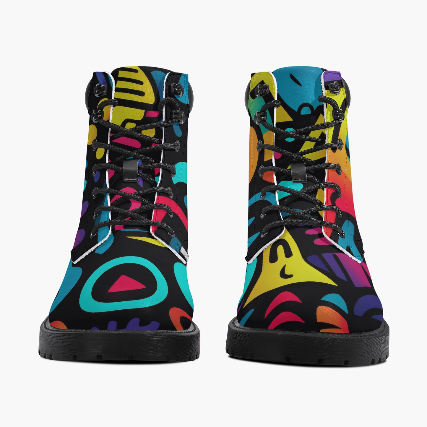 Colorful Graffiti v4 Leder Boots | Stylische und Warme Winterstiefel Boots JLR Design