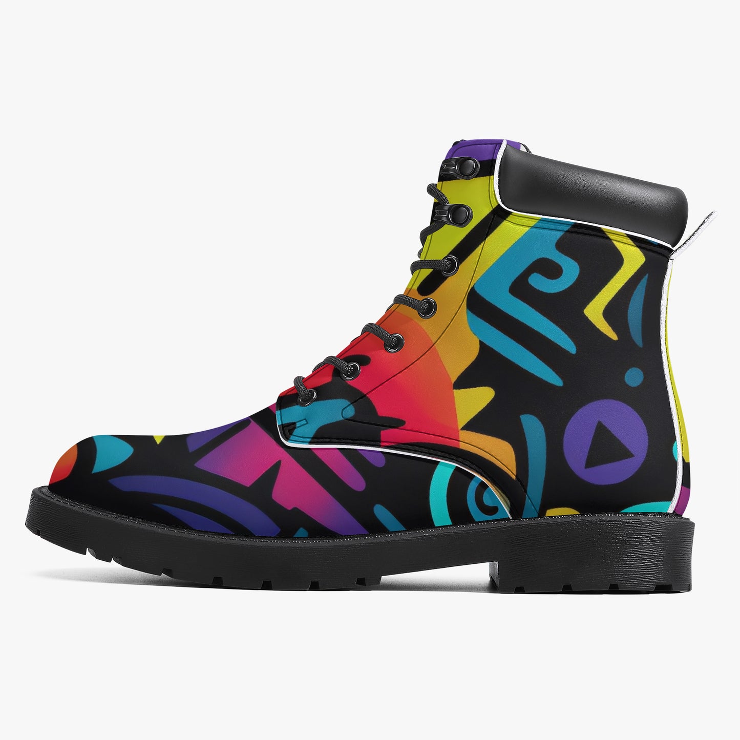 Colorful Graffiti v4 Leder Boots | Stylische und Warme Winterstiefel Boots JLR Design