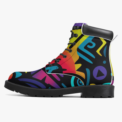 Colorful Graffiti v4 Leder Boots | Stylische und Warme Winterstiefel Boots JLR Design