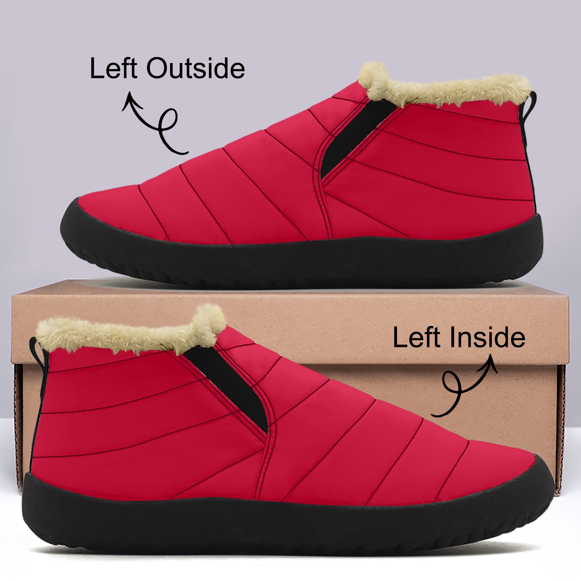 Crimson Faux Fur Slipper Slipper JLR Design