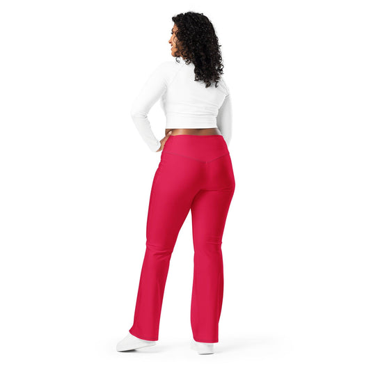 Crimson High Waist Flare Leggings Flare Leggings JLR Design
