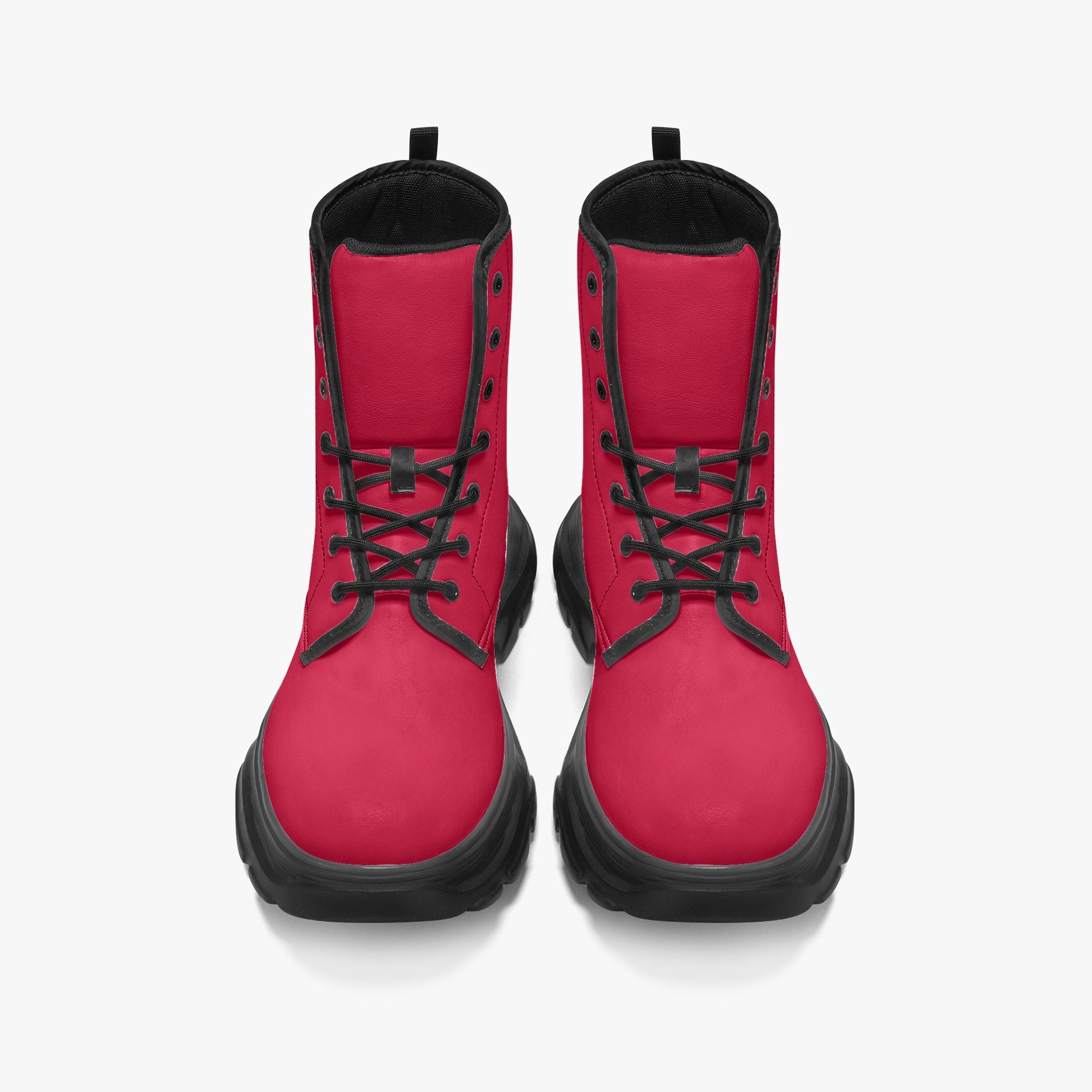 Crimson Leather Chunky Boots Boots JLR Design