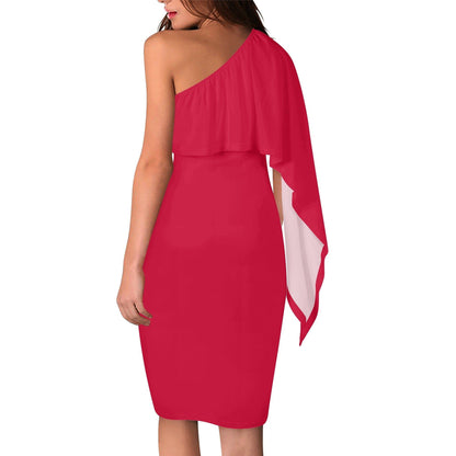 Crimson Long Sleeve One Shoulder Dress Long Sleeve One Shoulder Dress 109.99 Crimson, Dress, Long, One, Shoulder, Sleve JLR Design