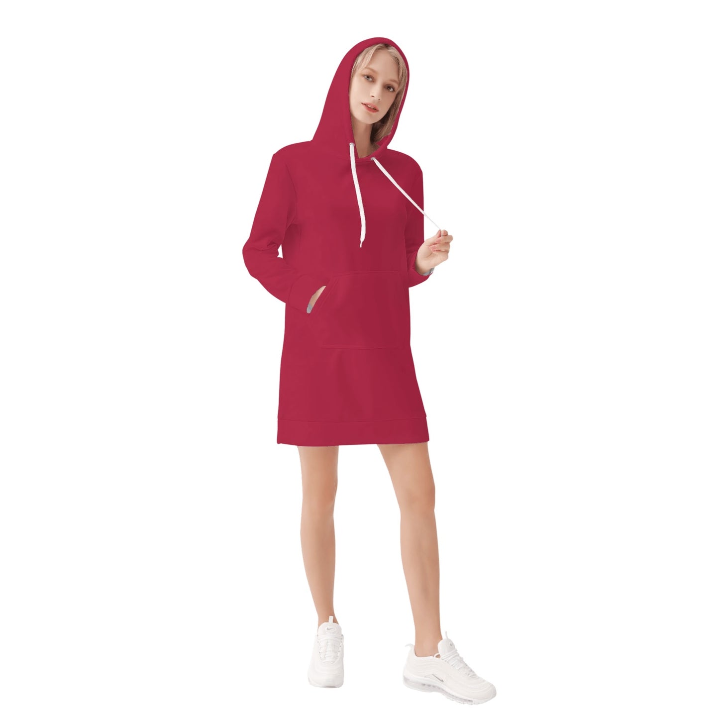 Crimson Velvet Hoodie Dress Hoodiekleid JLR Design