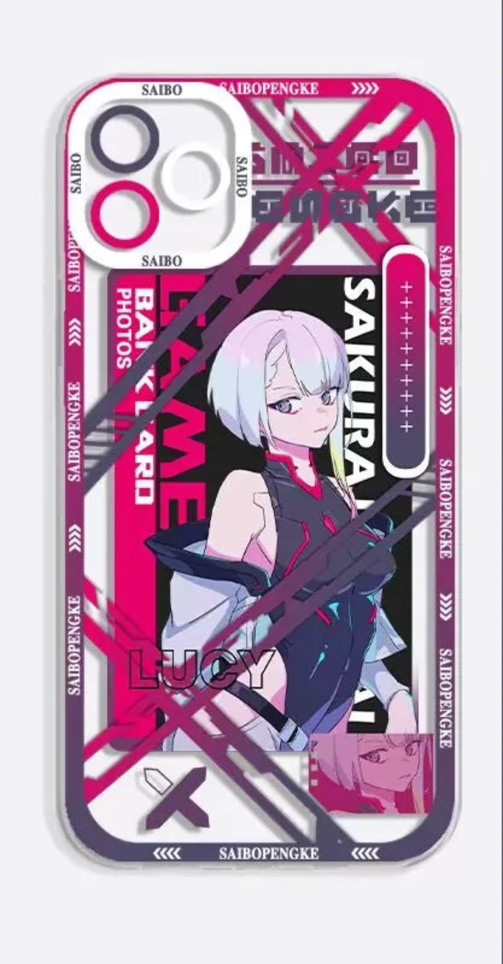 Cyberpunk Edgerunners: Lucy in Pink TPU Hülle für Samsung Galaxy S20 S21 S22 S23 S24 S25 5G/Plus/FE/Ultra Handyhülle JLR Design