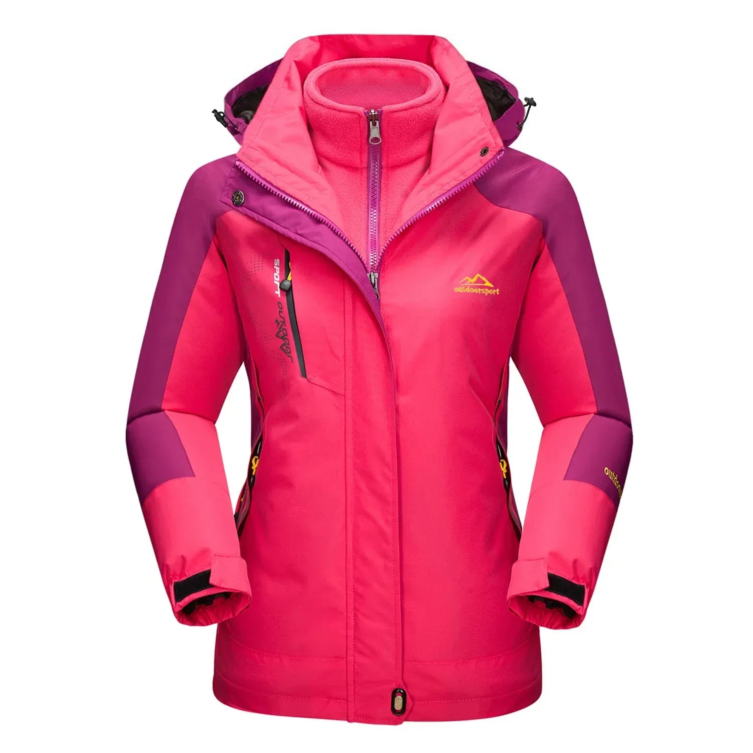 damen-3-in-1-outdoor-jacke-winter-ski-and-wandern-mit-fleece-innenjacke-und-windschutz-jacke-jlr-design-25178 - JLR Design