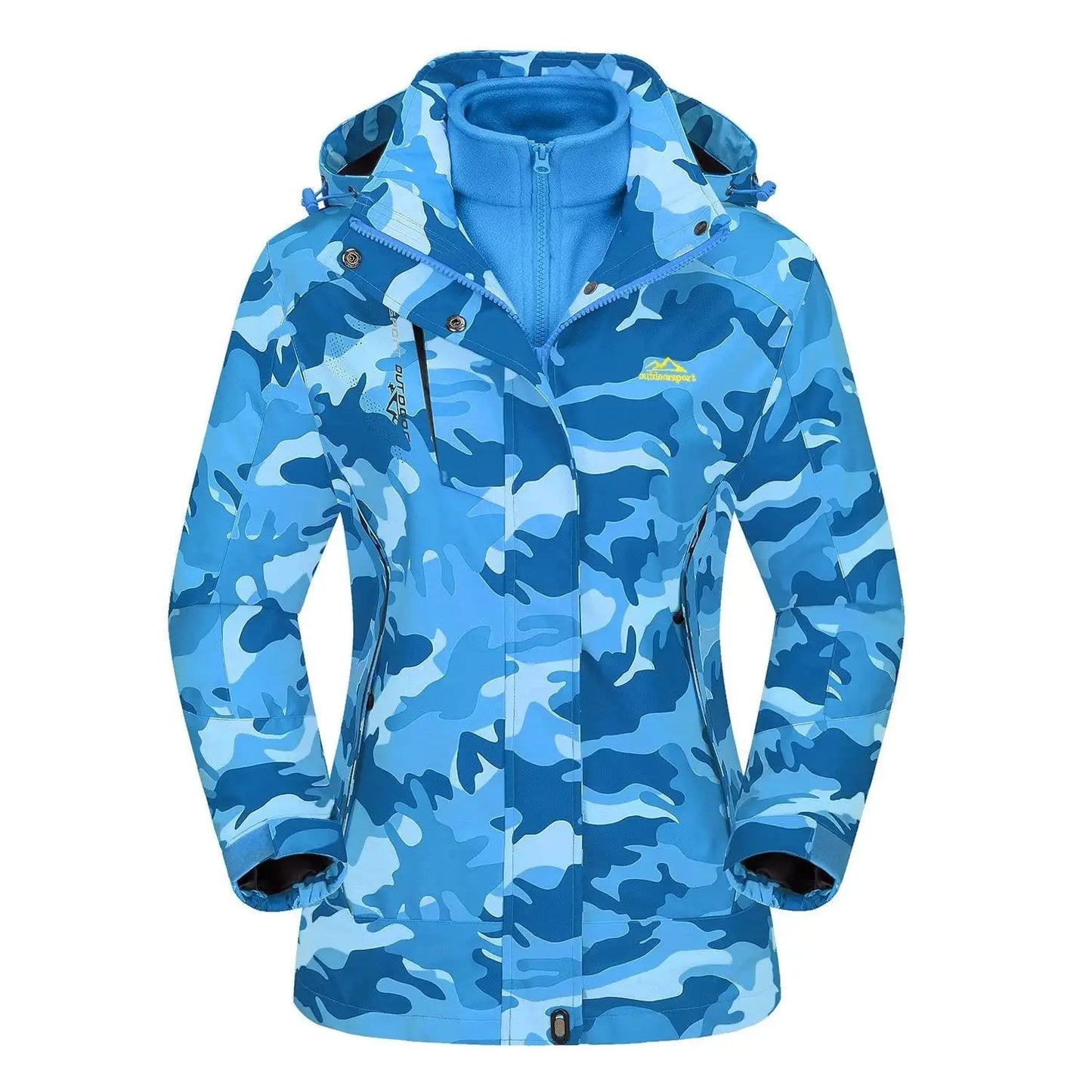 Damen 3-in-1 Outdoor Jacke – Winter, Ski & Wandern mit Fleece-Innenjacke und Windschutz Jacke 144.99 Camouflage, Damen, Jacke, Mehrteilig JLR Design