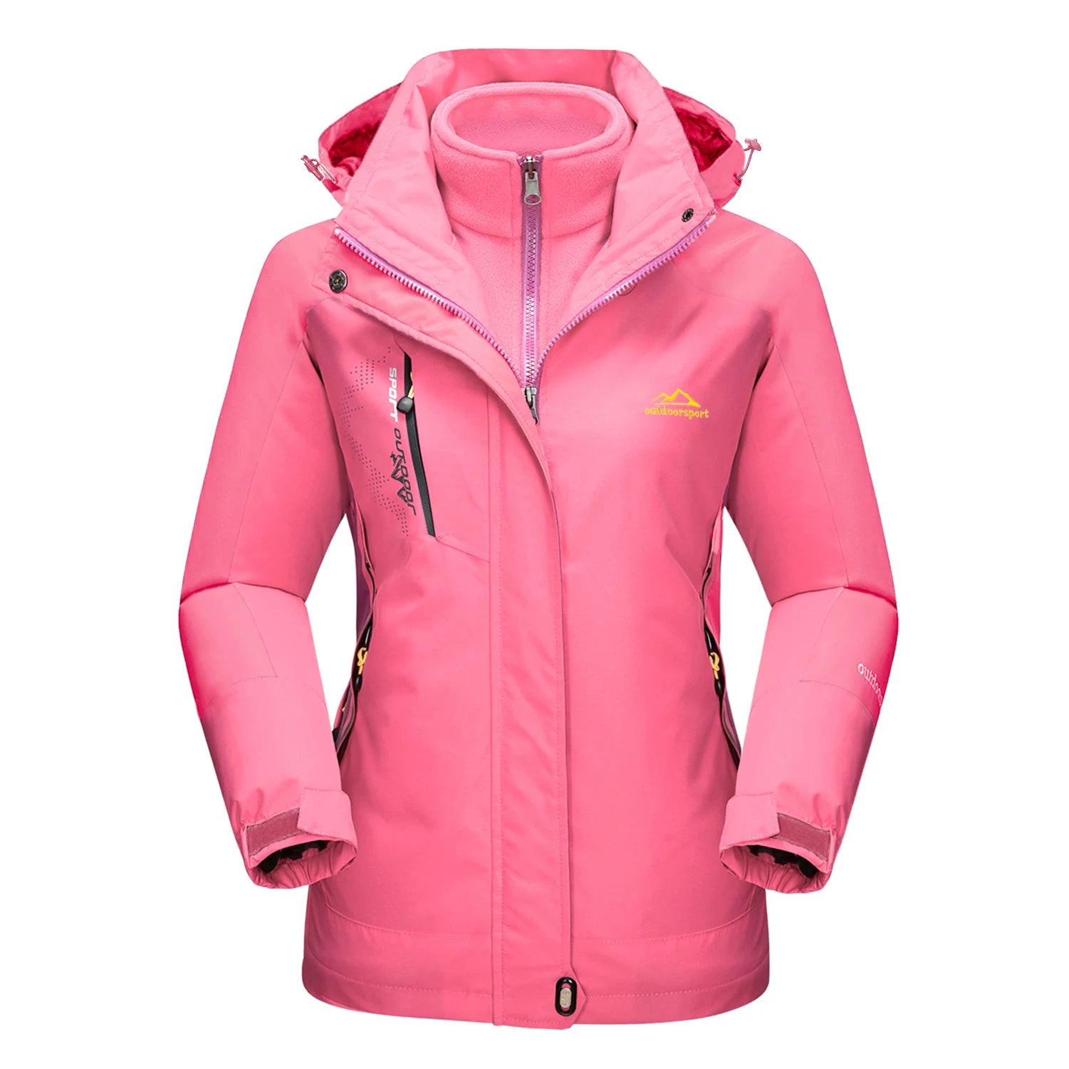 Damen 3-in-1 Outdoor Jacke – Winter, Ski & Wandern mit Fleece-Innenjacke und Windschutz Jacke JLR Design