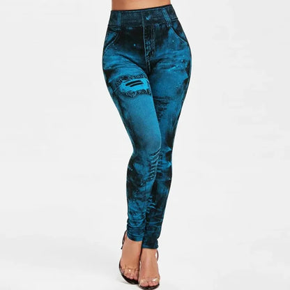 Damen High-Waist Stretch Leggings – Denim-Look, Figurbetont & Bequem für den Alltag Leggings JLR Design