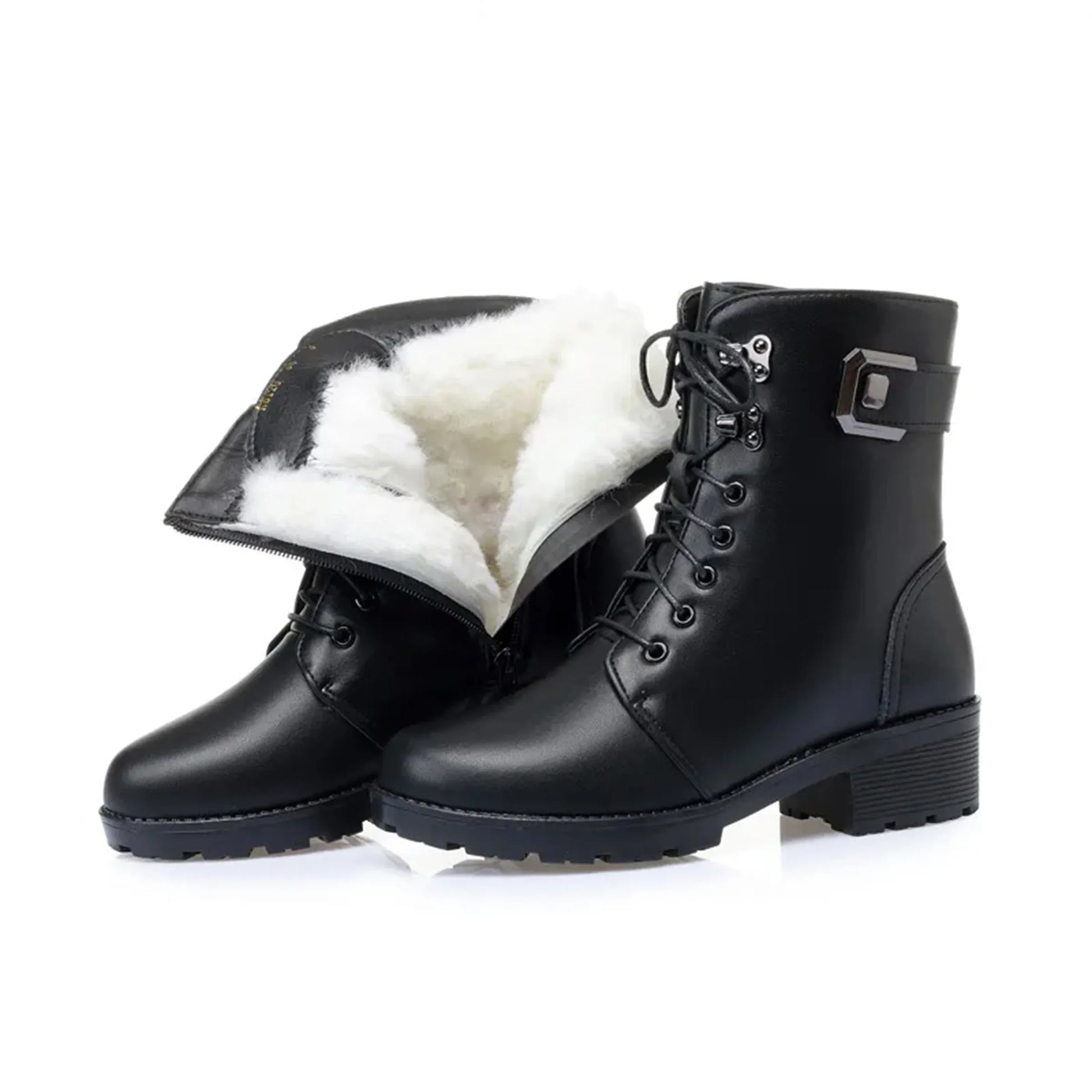 Damen-Winterstiefel aus Echtleder mit Warmfutter – Rutschfest und Perfekt für Schnee Stiefel JLR Design