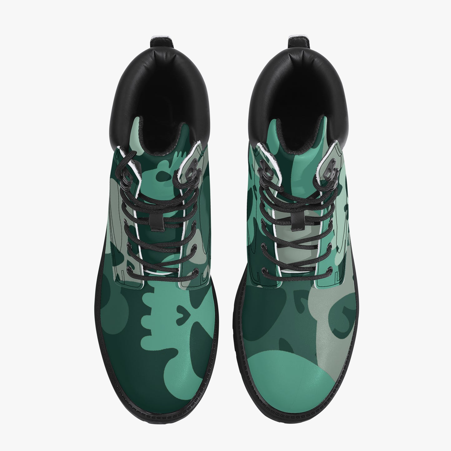 Dark Green Skull Leder Boots | Stylische und Warme Winterstiefel Boots JLR Design