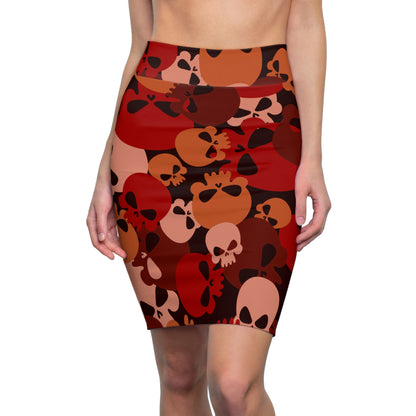 Dark Red Skull Bleistiftrock Bleistiftrock JLR Design