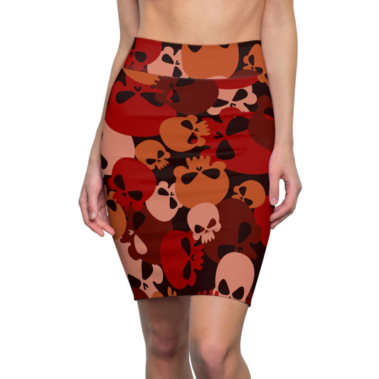 Dark Red Skull Bleistiftrock Bleistiftrock JLR Design