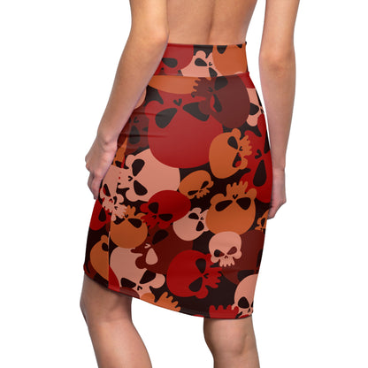 Dark Red Skull Bleistiftrock Bleistiftrock JLR Design