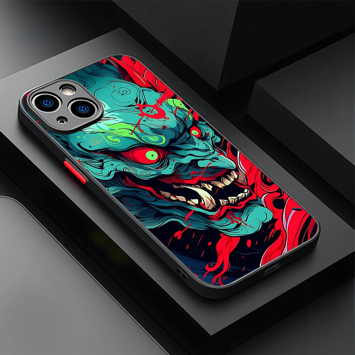 Demonic Oni Mask Handyhülle für iPhone 7 8 11 12 13 14 15 16 Mini/Plus/Pro/ProMax Handyhülle JLR Design