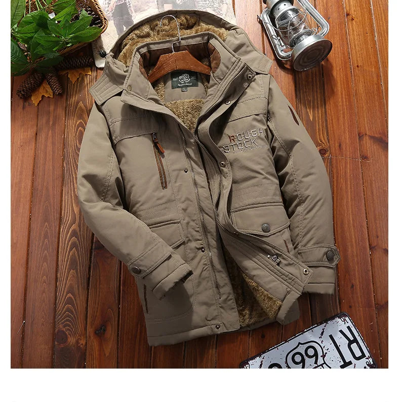 Dicke Winterjacke mit Kapuze & vielen Taschen Parka 99.99 dick, Winterparka JLR Design