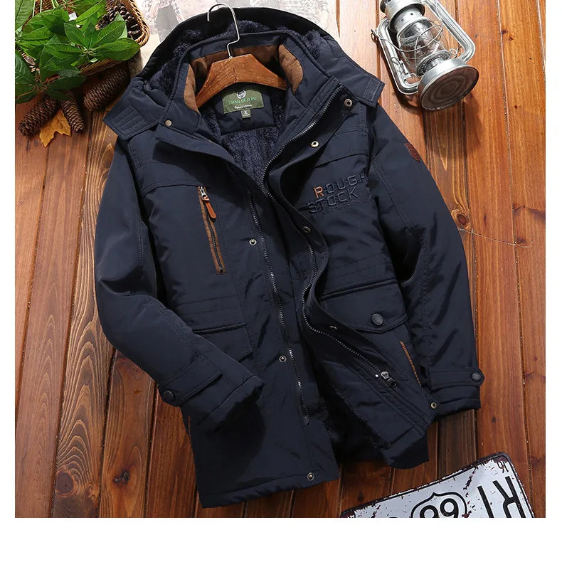 Dicke Winterjacke mit Kapuze & vielen Taschen Parka 99.99 dick, Winterparka JLR Design