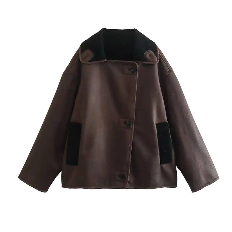 Dicker Faux-Shearling Loose Coat Jacke JLR Design