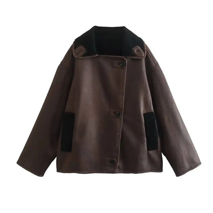 Dicker Faux-Shearling Loose Coat Jacke JLR Design