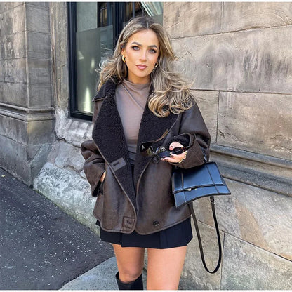 Dicker Faux-Shearling Loose Coat Jacke JLR Design