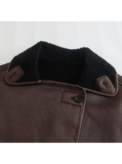 Dicker Faux-Shearling Loose Coat Jacke JLR Design