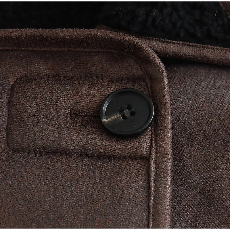 Dicker Faux-Shearling Loose Coat Jacke JLR Design