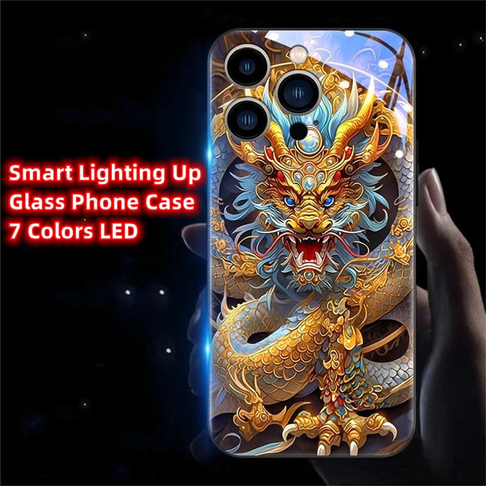 Drachen LED-Hülle für Samsung Galaxy S22/S23/S24/Ultra/Plus Cover JLR Design