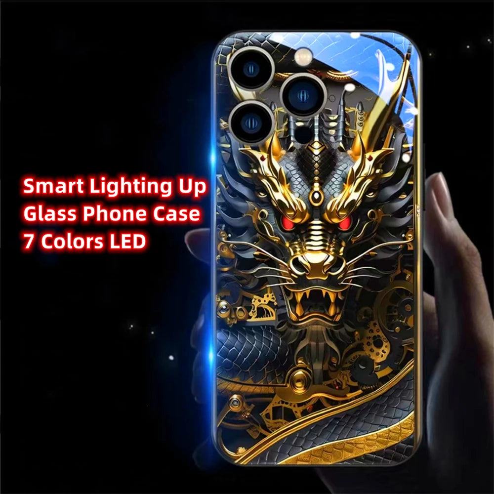 Drachen LED-Hülle für Samsung Galaxy S22/S23/S24/Ultra/Plus Cover JLR Design
