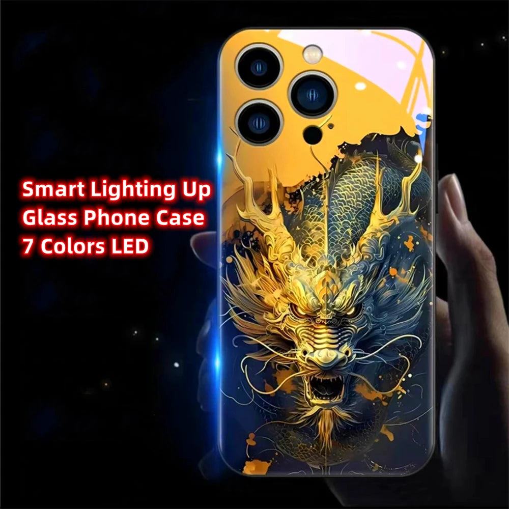 Drachen LED-Hülle für Samsung Galaxy S22/S23/S24/Ultra/Plus Cover JLR Design