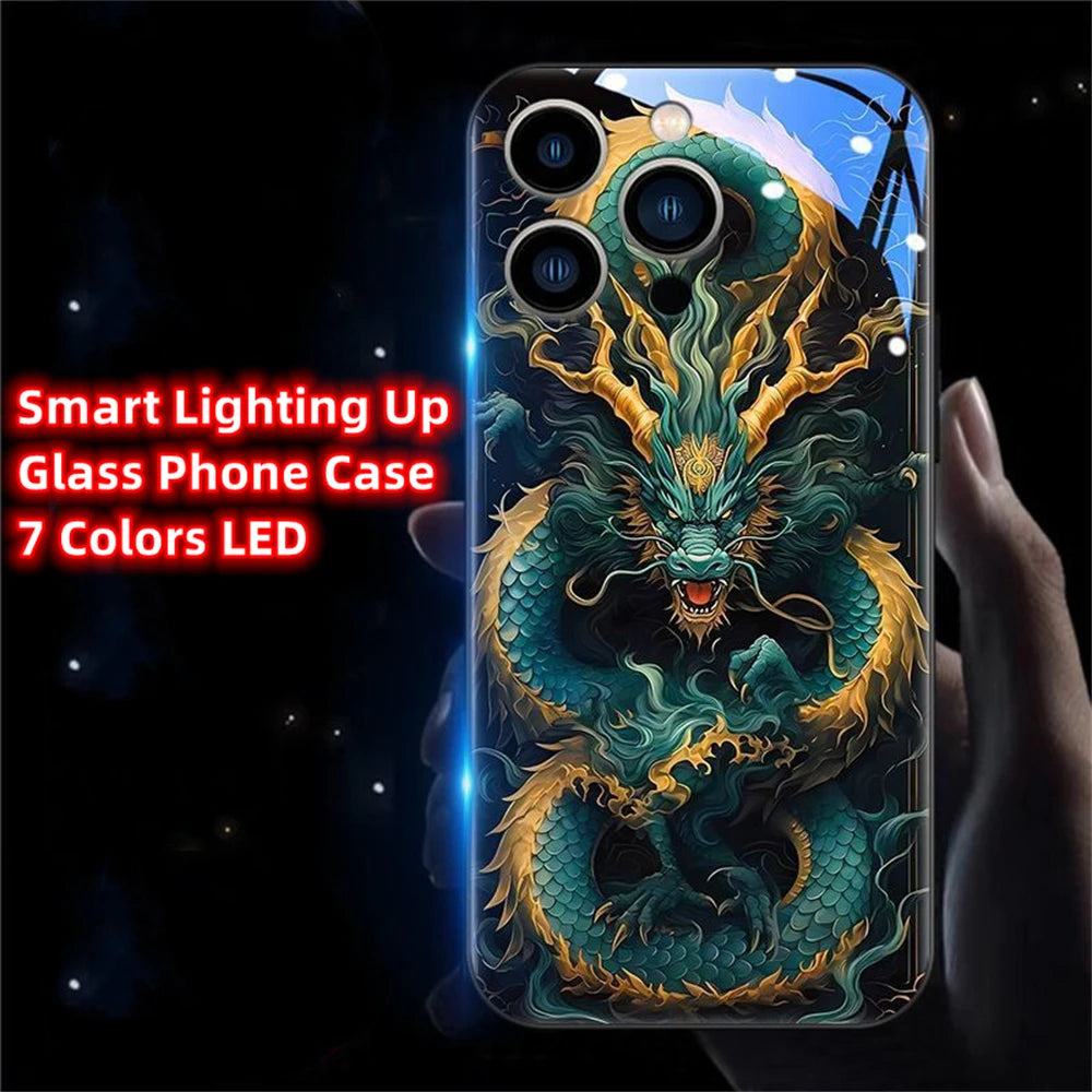 Drachen LED-Hülle für Samsung Galaxy S22/S23/S24/Ultra/Plus Cover JLR Design