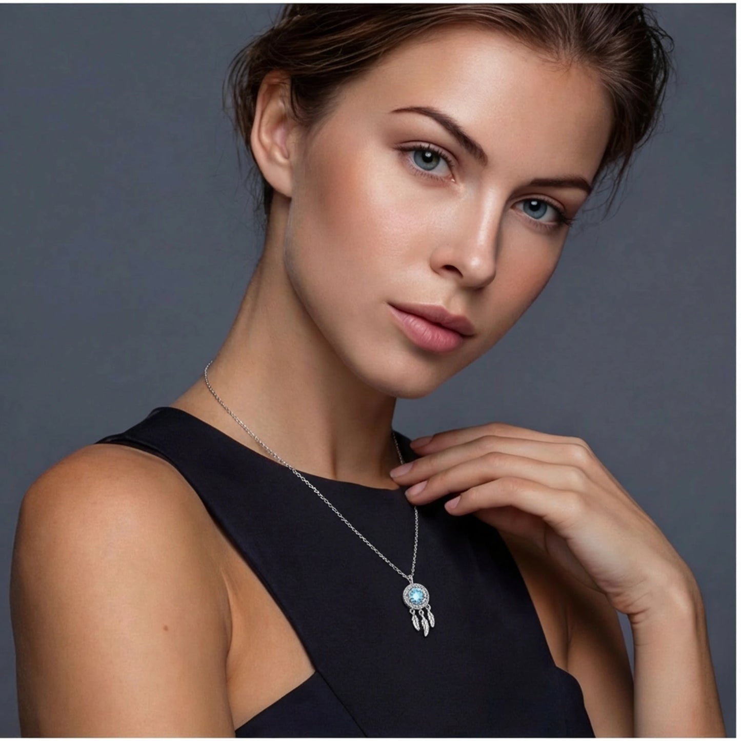 Dreamcatcher Spirit Necklace – 925 Sterling Silber mit 1 Karat Moissanit