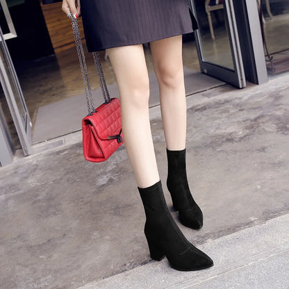 Edle Sock-Boots mit Blockabsatz High Heels 56.99 Chelsea, Heels, High JLR Design